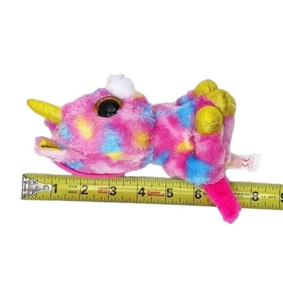 2/$15 Ty Beanie Boos Rainbow Unicorn Plush 7" Cat Gold Metallic Fantasia 2015 - Picture 10 of 11